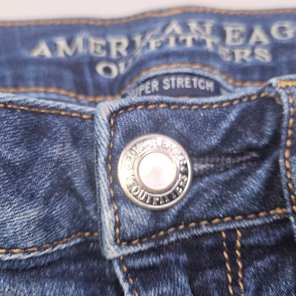 American Eagle Kick Bootcut Jeans Women 2 Short Dark Wash Super Stretch - Picture 9 of 16